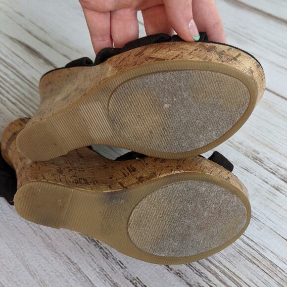 Delicious Wooden Cork Platform Sandals sz 7 - Picture 3 of 6